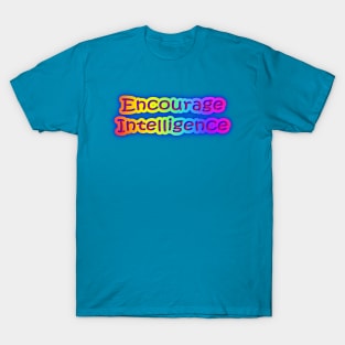 Encourage Intelligence Neon Retro Rainbow T-Shirt